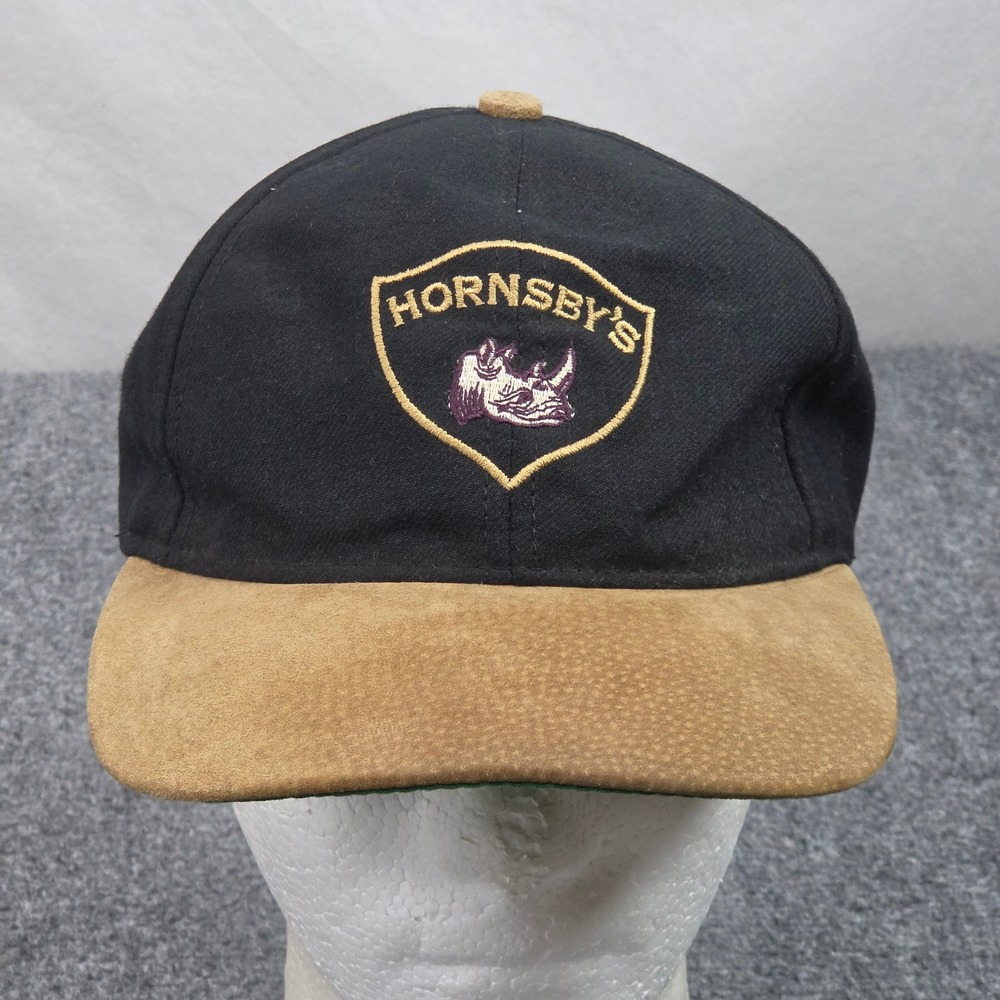 Vintage Hornsbys Hard Cider Pub Hat OSFM Black Tan Rhino Snapback Beer USA Made